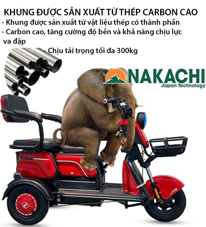 cấu tạo khung xe điện 3 bánh NC-X03